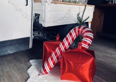 Ape mit Weihnachtsdeko